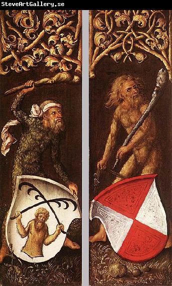 Albrecht Durer Sylvan Men with Heraldic Shields
